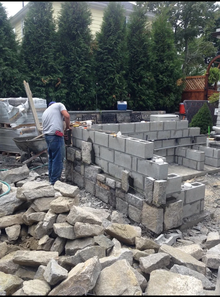 Outdoor kitchen structure in progress