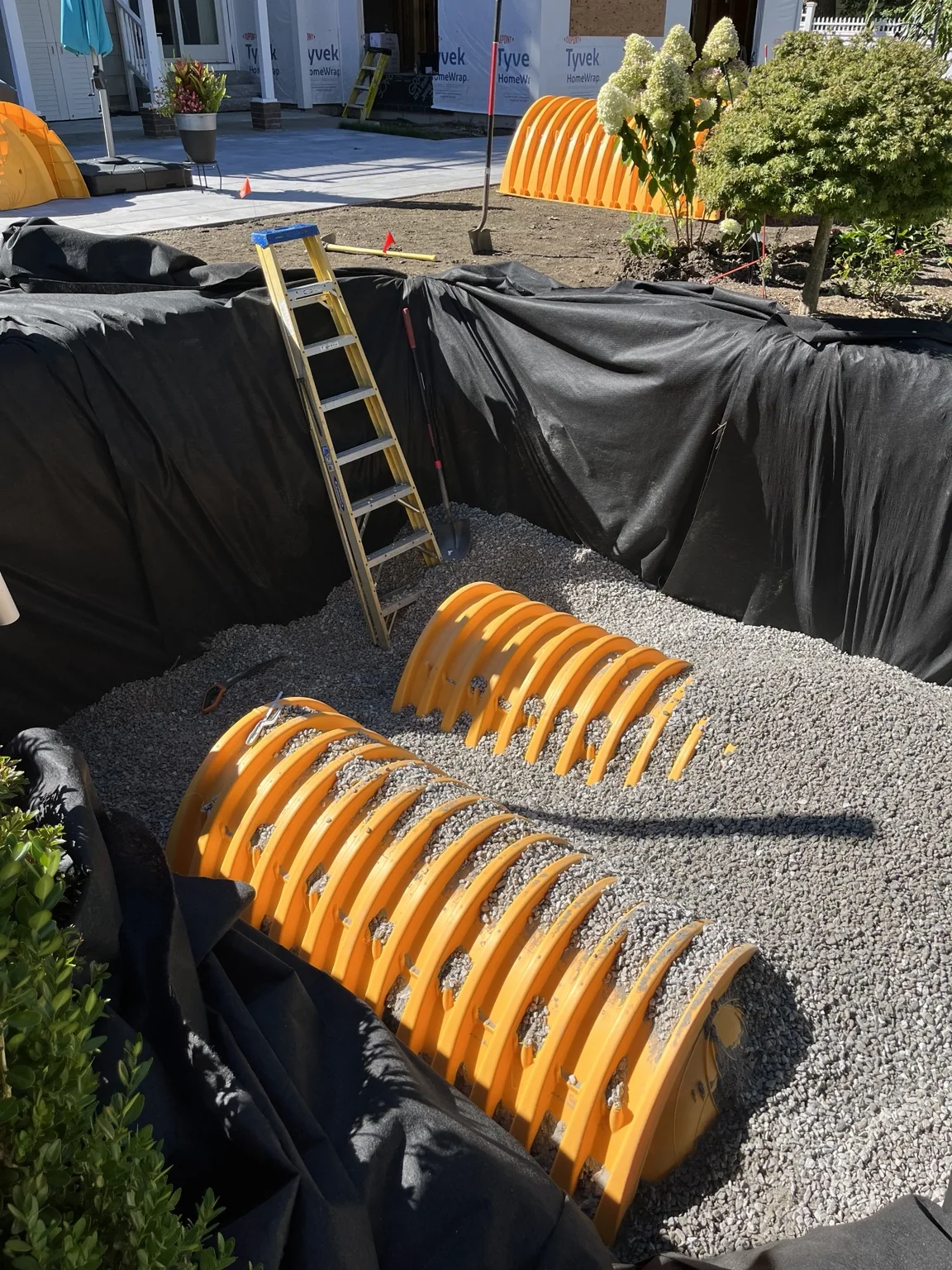 Underground drainage chamber install